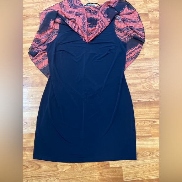 Enfocus Cape Dress Women’s Sz 16W Black Knit Sleeveless Pullover V Neck - Picture 4 of 8